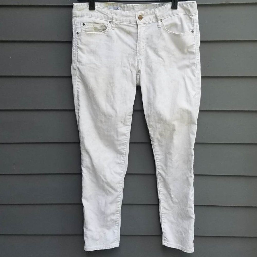 Gap 1959 Always Skinny Off white on Off white floral Jeans size 30